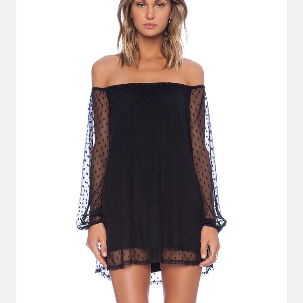 For love & lemons black dot Precioso mini dress